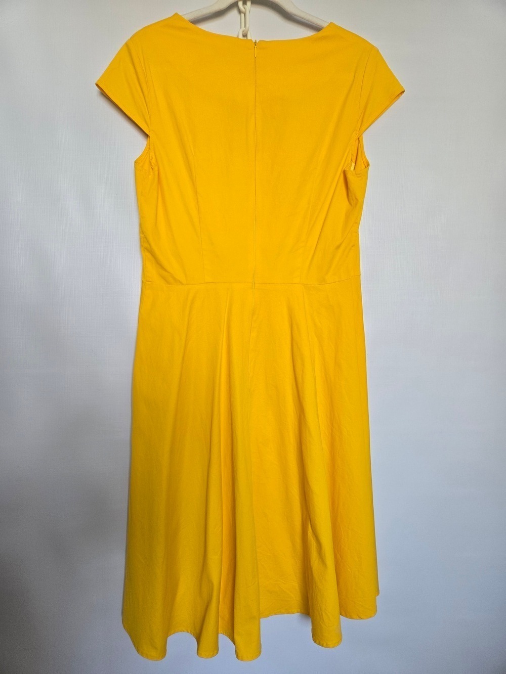 BBONFINE DRESS WOMEN YELLOW SWING RETRO 50'S COCKTAIL FIT-AND-FLARE XL 14-16 - Picture 4 of 14